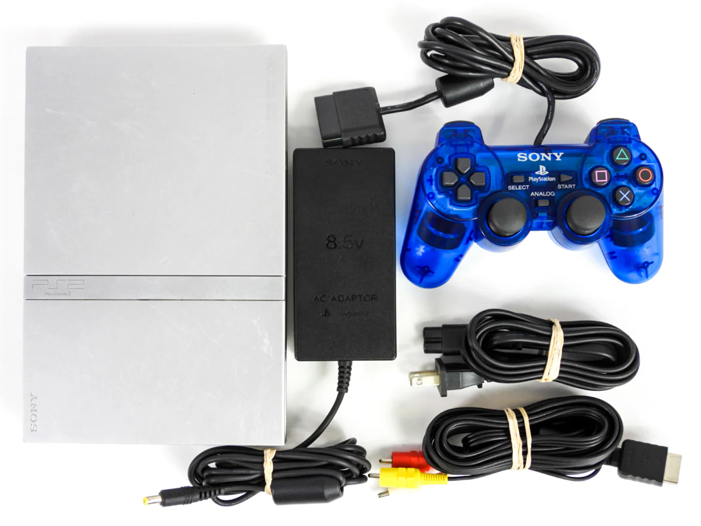 PlayStation 2 System Slim Silver with 1 Unassorted Controller (PS2) - Image 2
