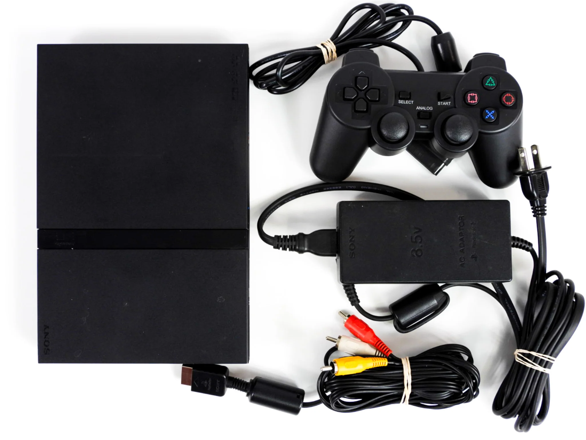 PlayStation 2 System Slim Black with 1 Unofficial Controller (PS2) - Image 2