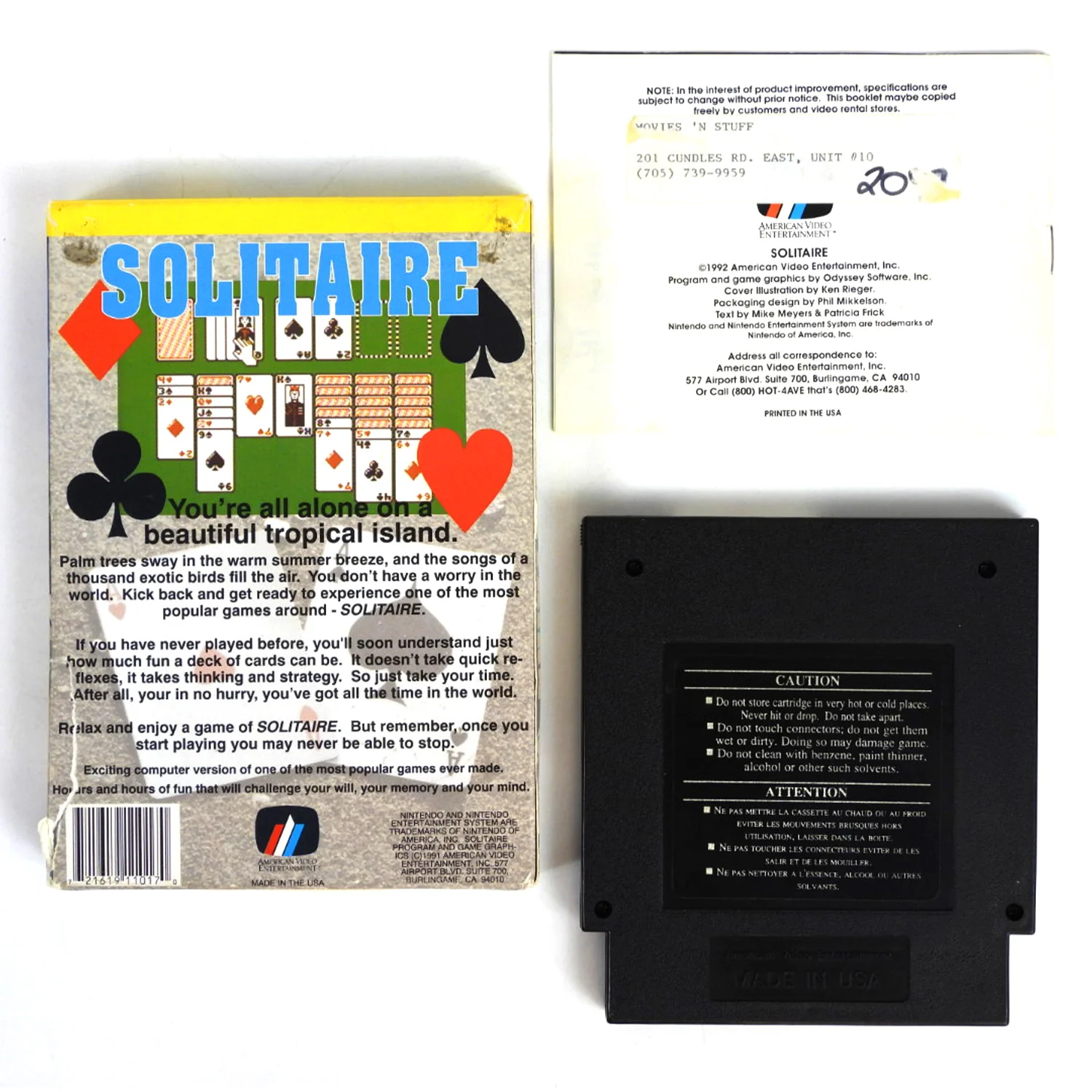 Solitaire (Nintendo / NES) - Image 2