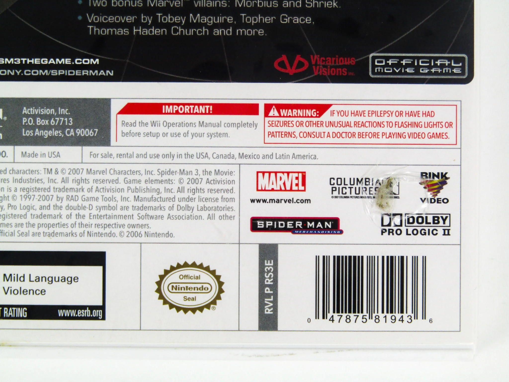 Spiderman 3 (Nintendo Wii) - Image 3