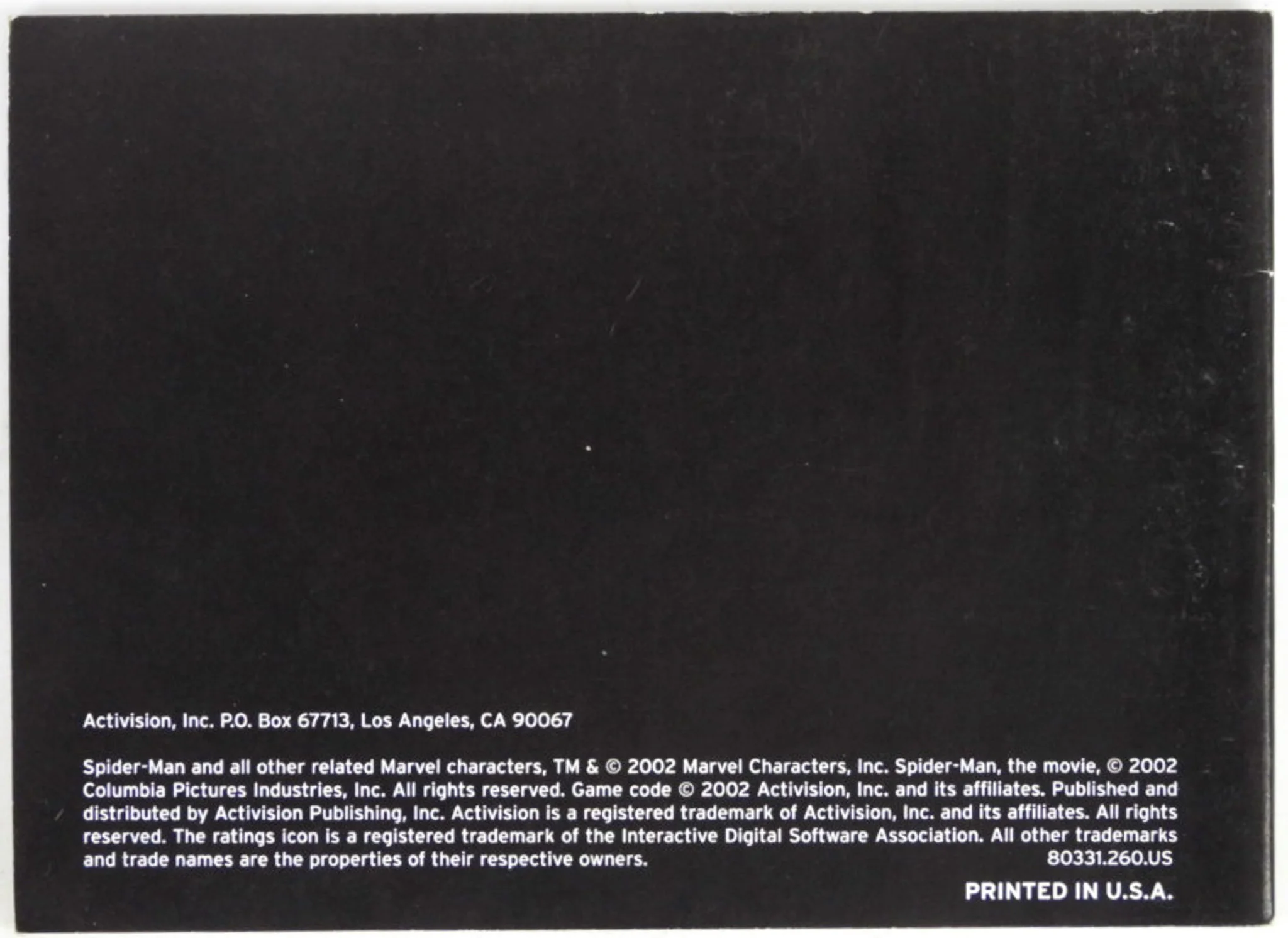 Spiderman [Manual] (Nintendo Game Boy Advance / GBA) - Image 2