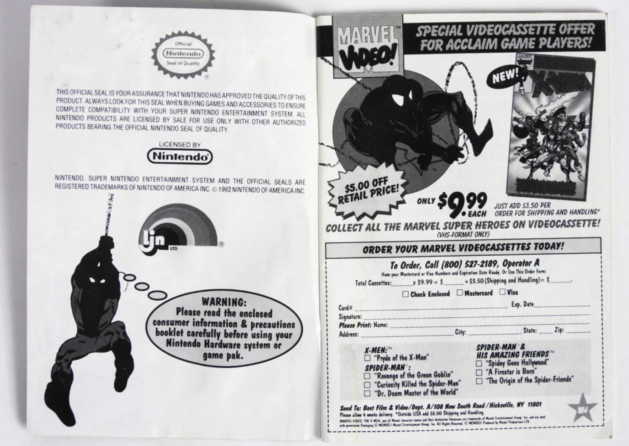 Spiderman X-Men Arcade's Revenge [Manual] (Super Nintendo / SNES) - Image 3