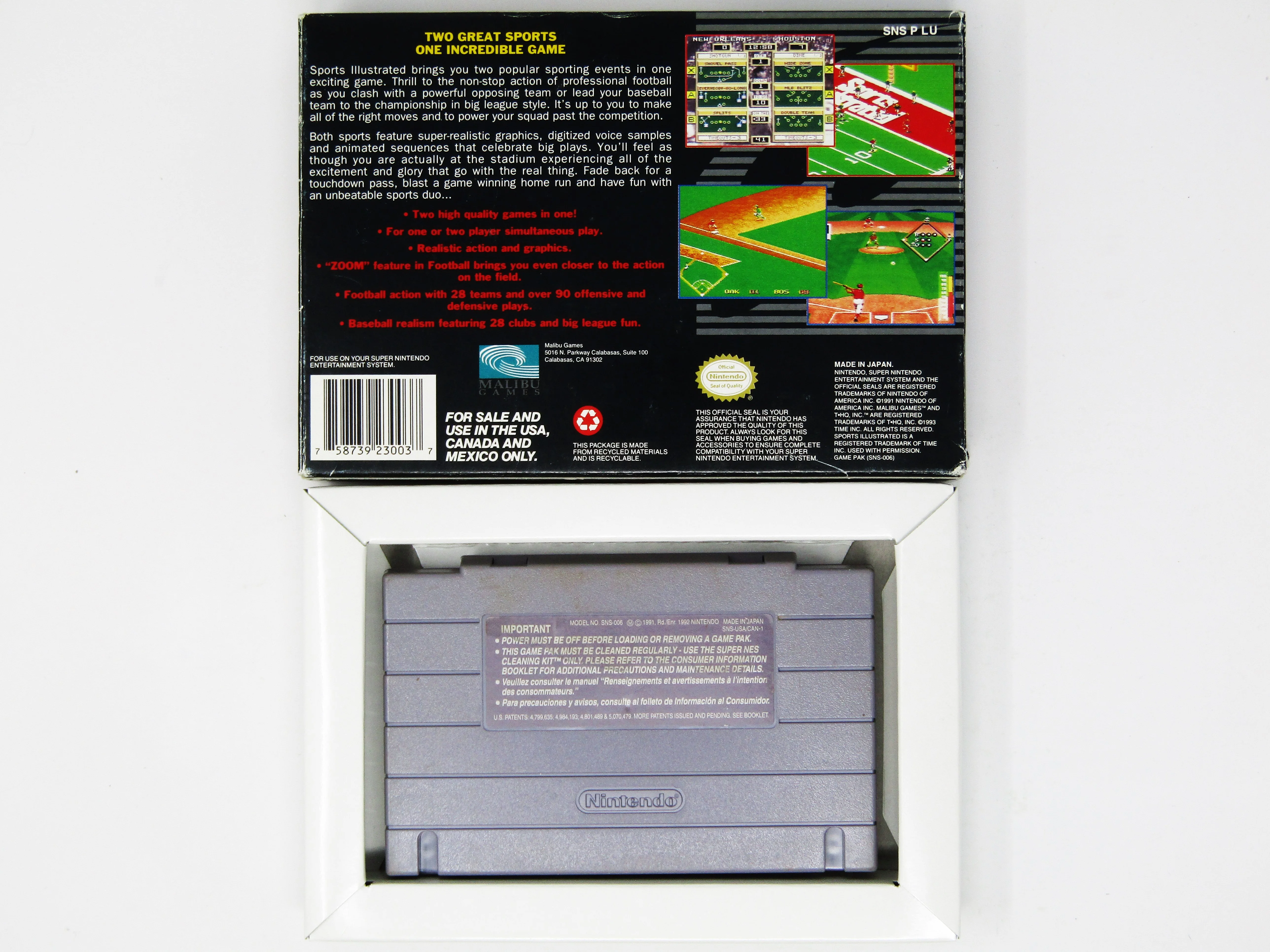 Sports Illustrated Championship Football & Baseball (Super Nintendo / SNES) - Image 2