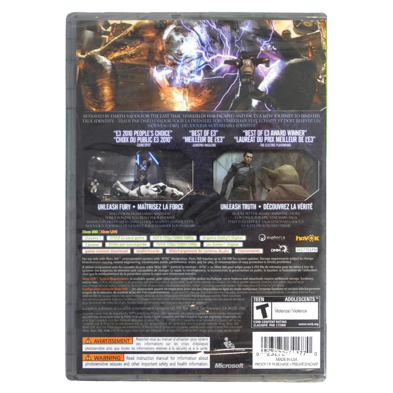 Star Wars: The Force Unleashed II 2 [Platinum Hits] (Xbox 360) - Image 2