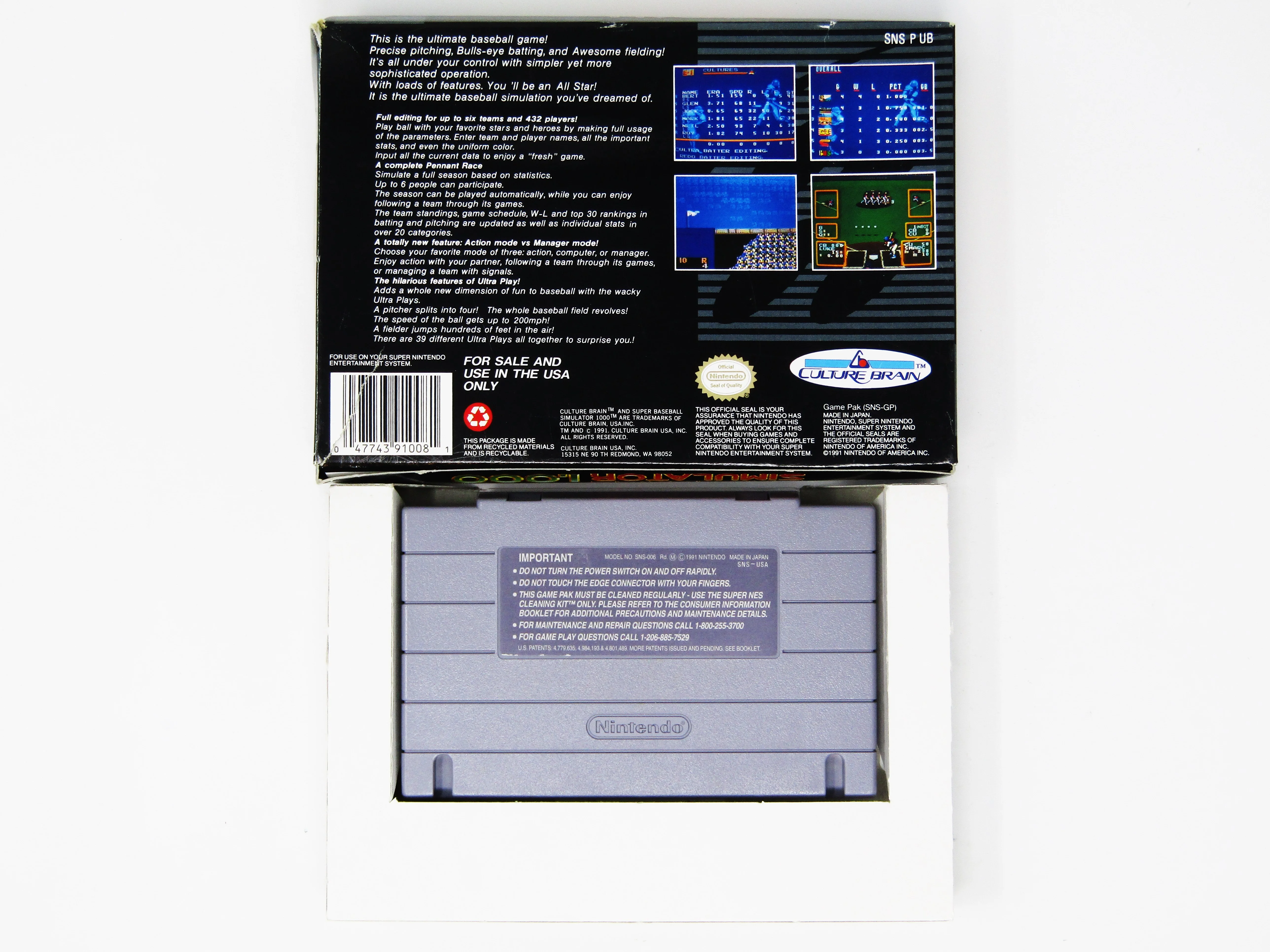 Super Baseball Simulator 1.000 (Super Nintendo / SNES) - Image 4