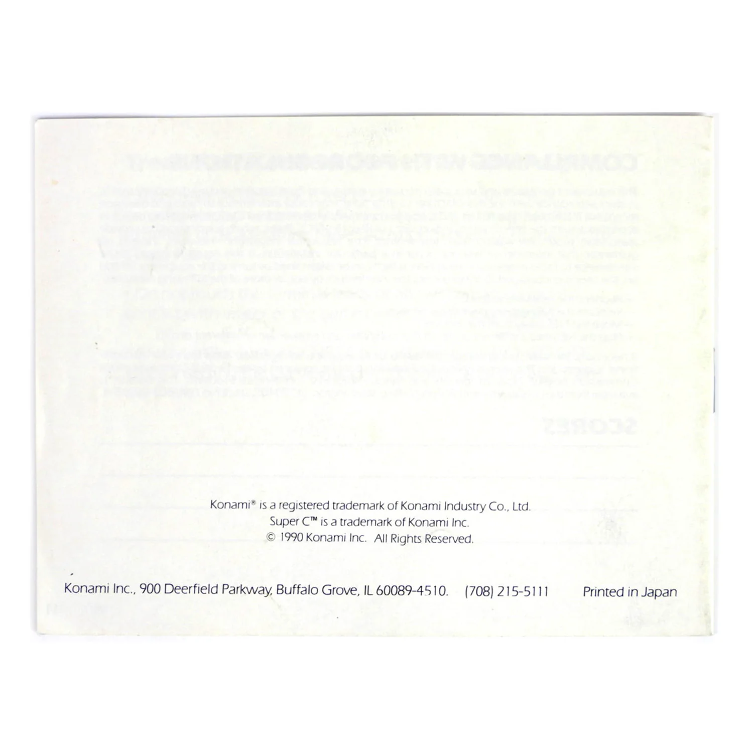 Super C [Manual] (Nintendo / NES) - Image 2