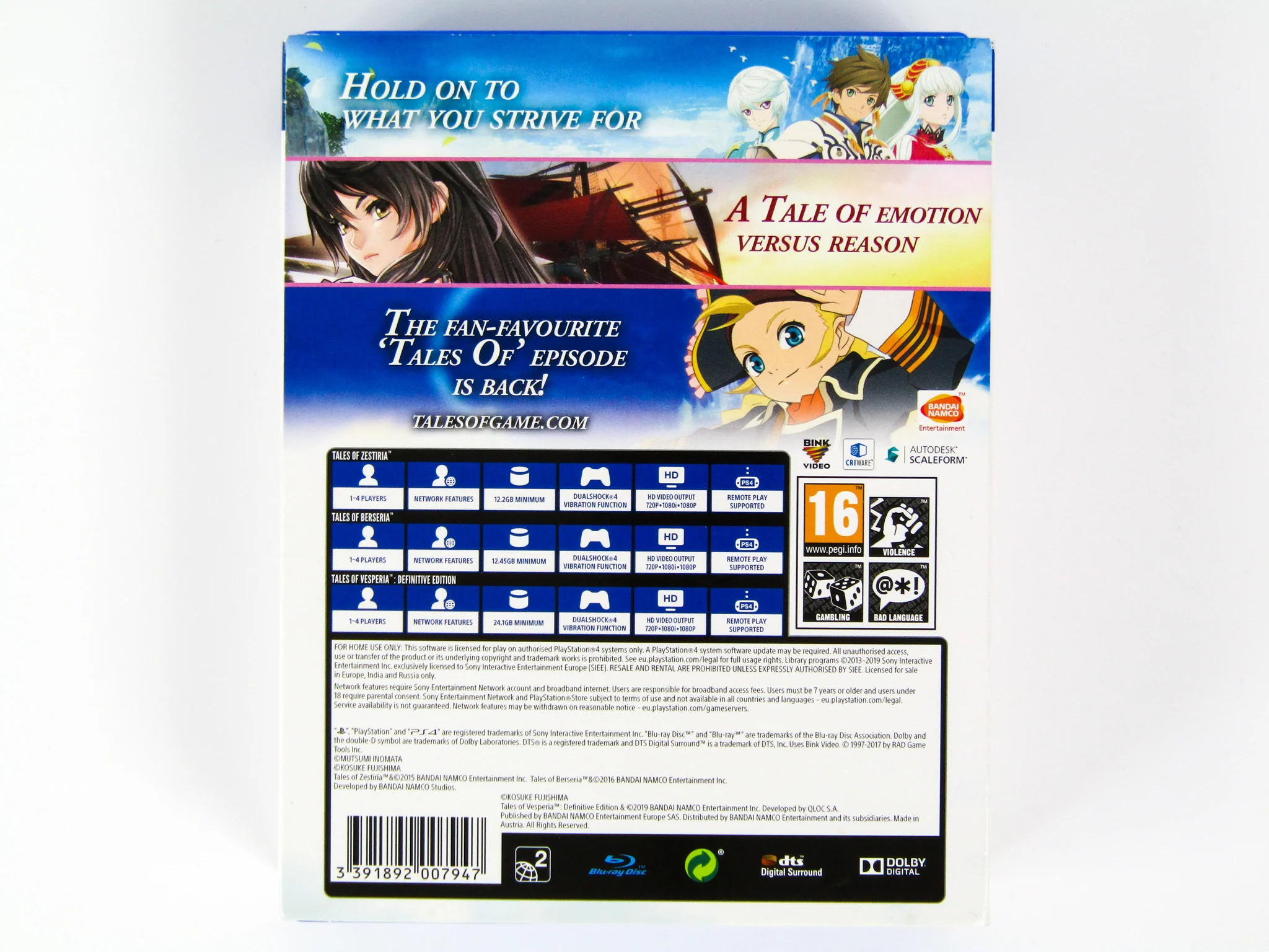 Tales Of Zestiria + Tales Of Berseria + Tales Of Vesperia [Triple Pack Bundle] [PAL] (PlayStation 4 / PS4) - Image 2