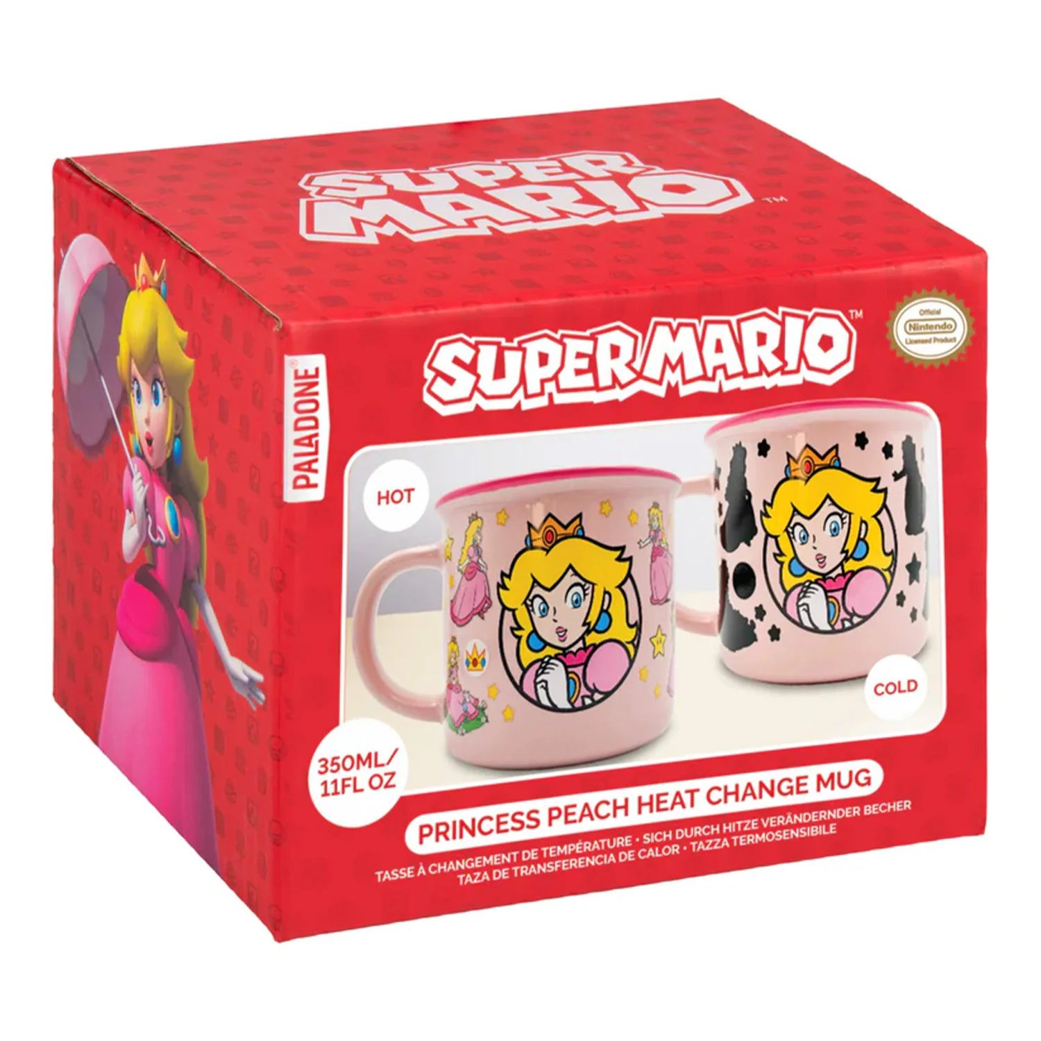 Tasse en céramique princesse Peach thermosensible 11 oz