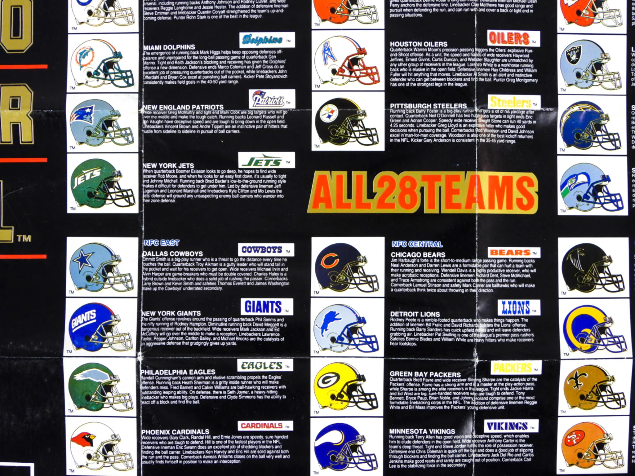 Tecmo Super Bowl [Poster] (Super Nintendo / SNES) - Image 2