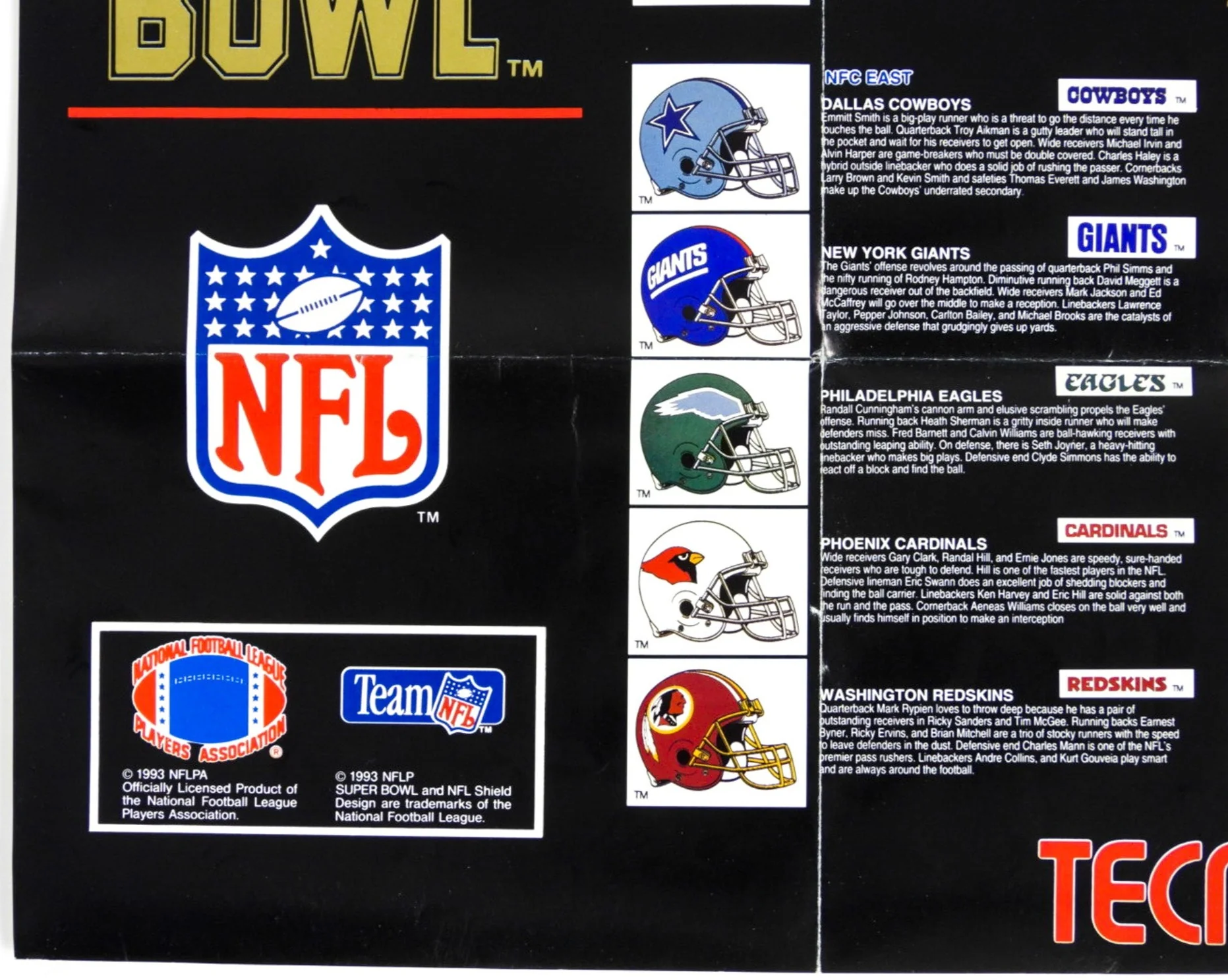 Tecmo Super Bowl [Poster] (Super Nintendo / SNES) - Image 3