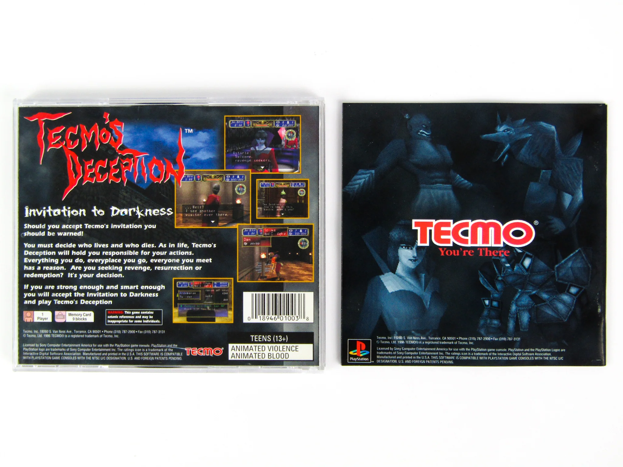 Tecmo's Deception: Invitation To Darkness (PlayStation / PS1) - Image 2