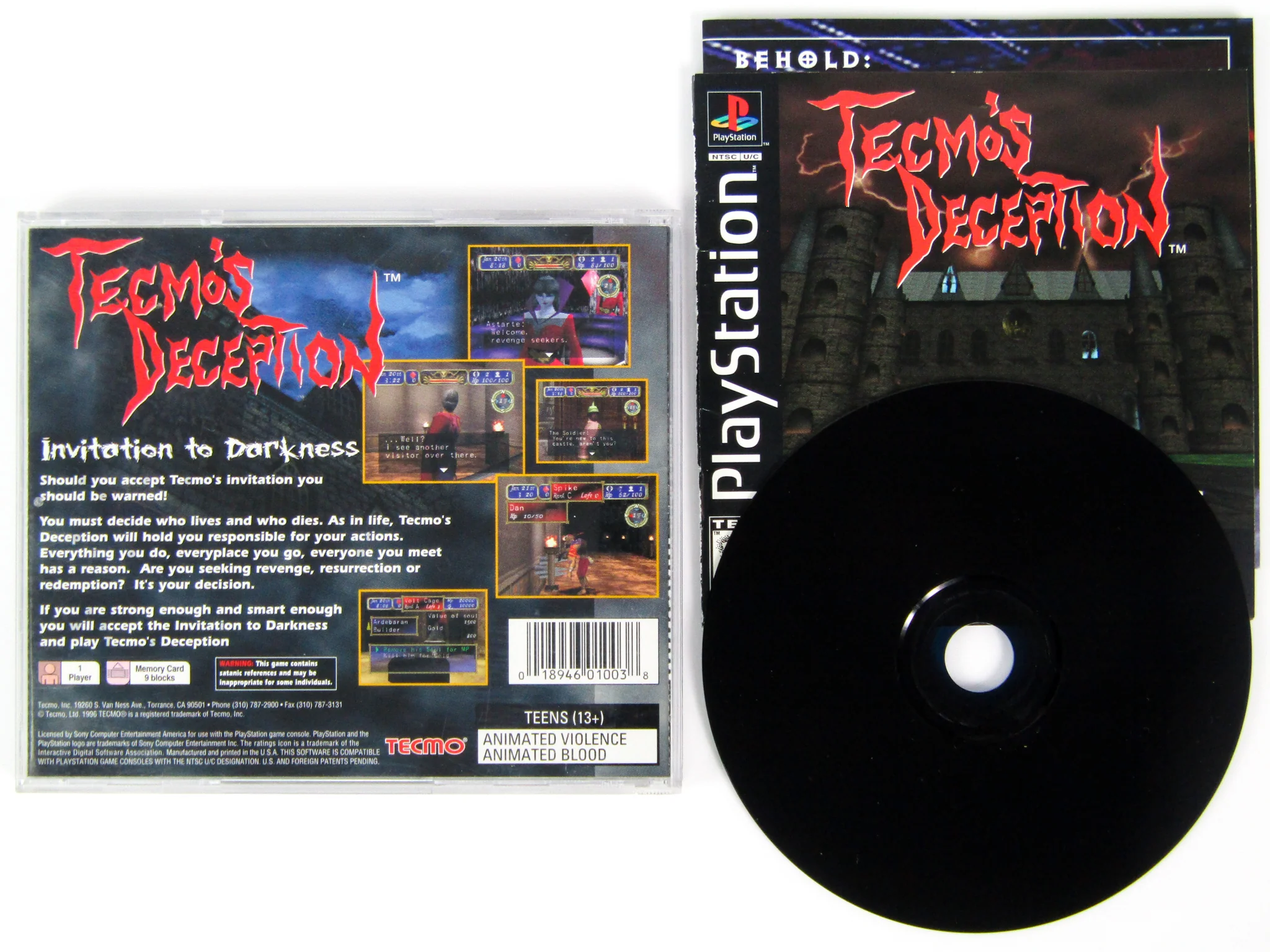 Tecmo's Deception: Invitation To Darkness (PlayStation / PS1) - Image 3