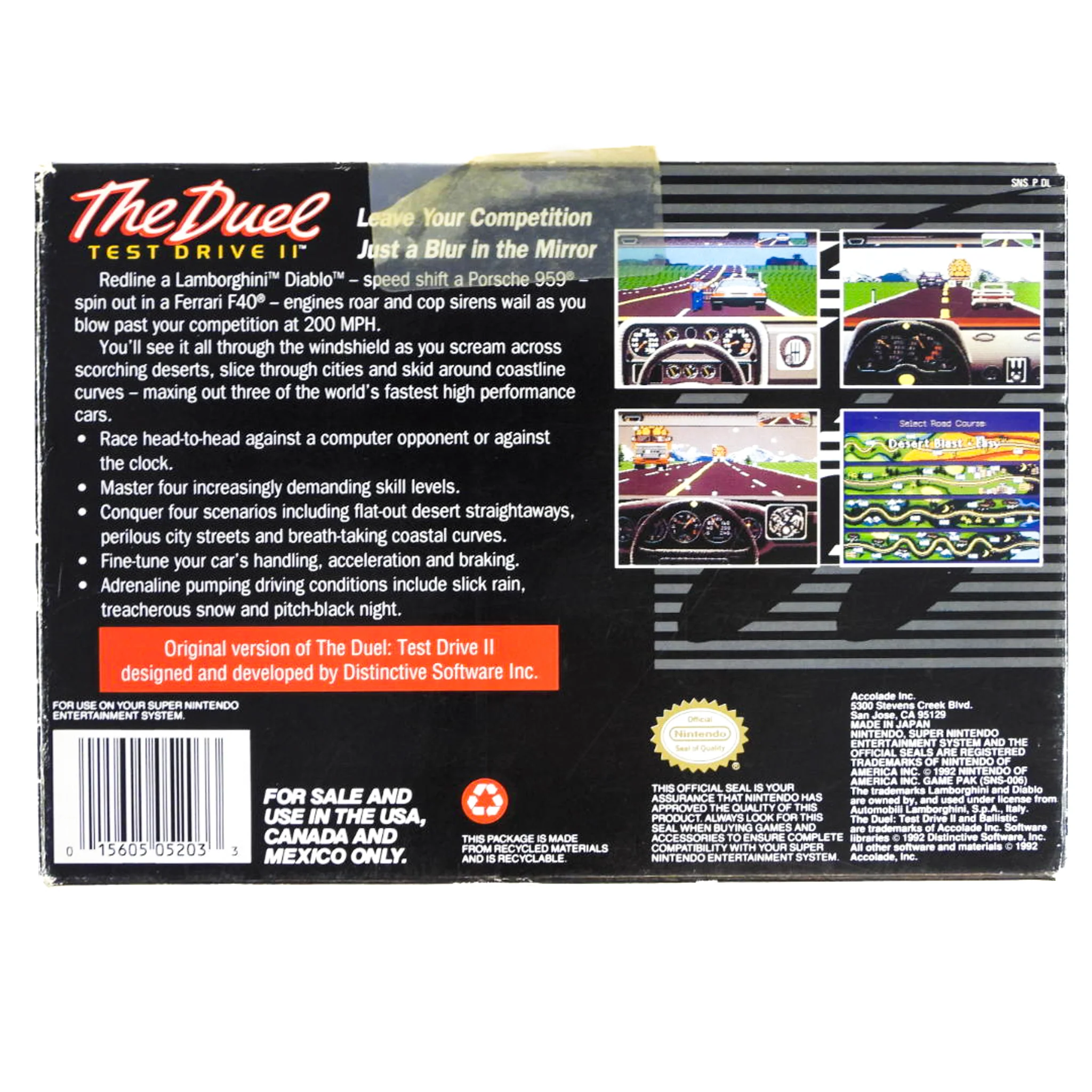 The Duel Test Drive II 2 (Super Nintendo / SNES) - Image 4