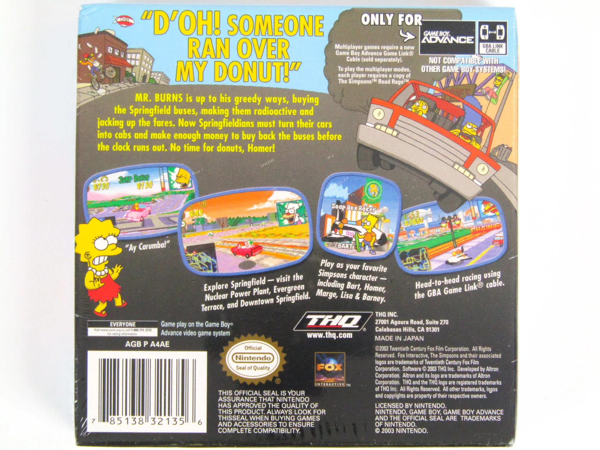 The Simpsons Road Rage (Nintendo Game Boy Advance / GBA) - Image 2