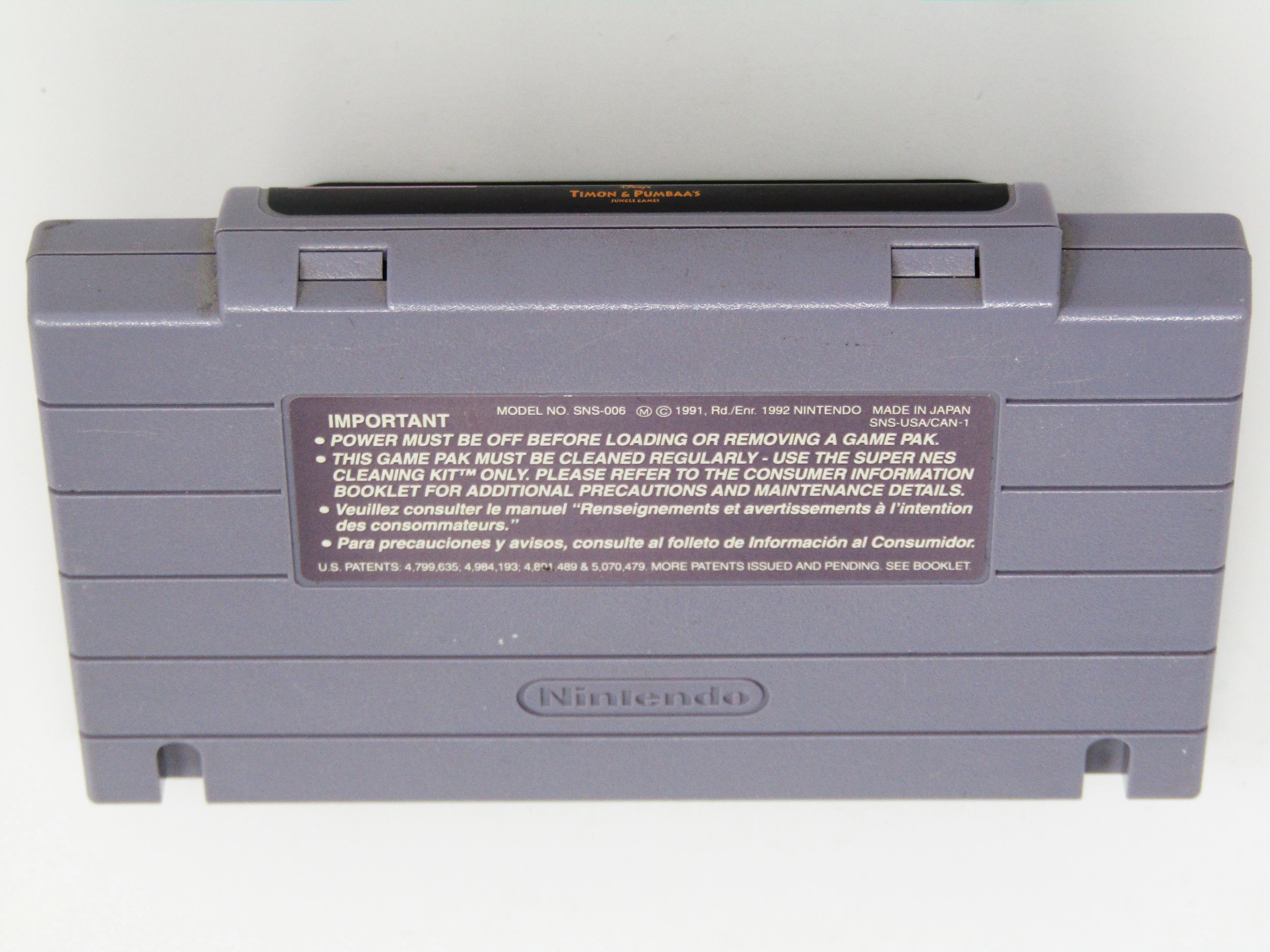 Timon And Pumbaa Jungle Games (Super Nintendo / SNES) - Image 2