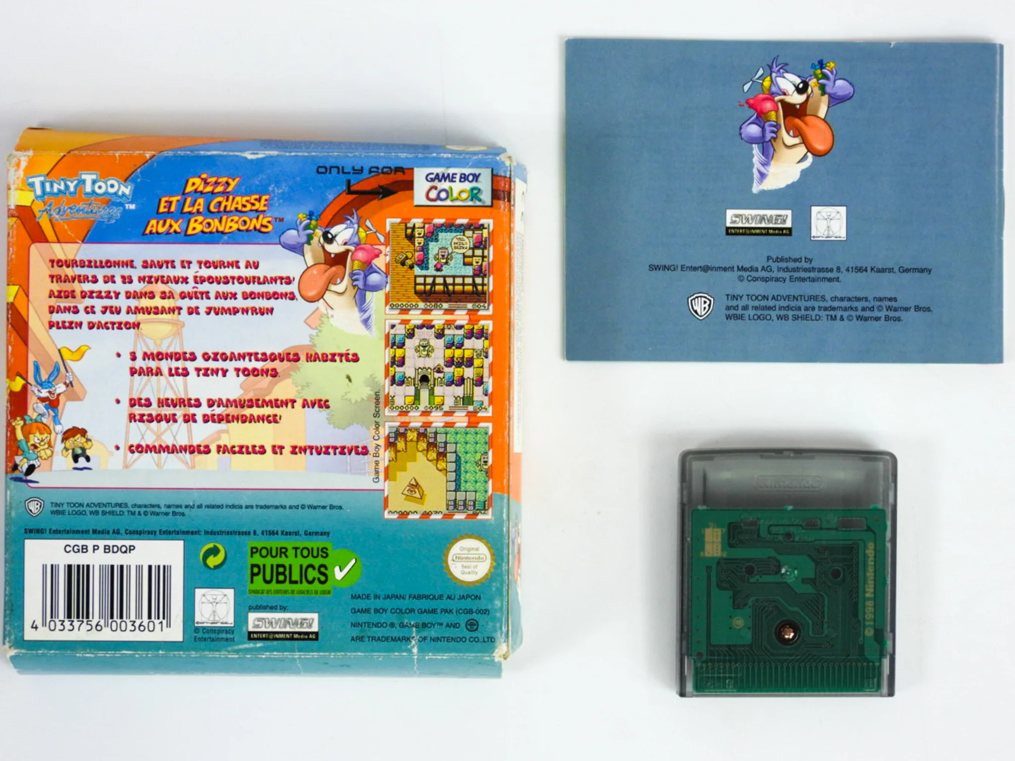 Tiny Toon Adventures Dizzy's Candy Quest [French Version] [PAL] (Nintendo Game Boy Color / GBC) - Image 2
