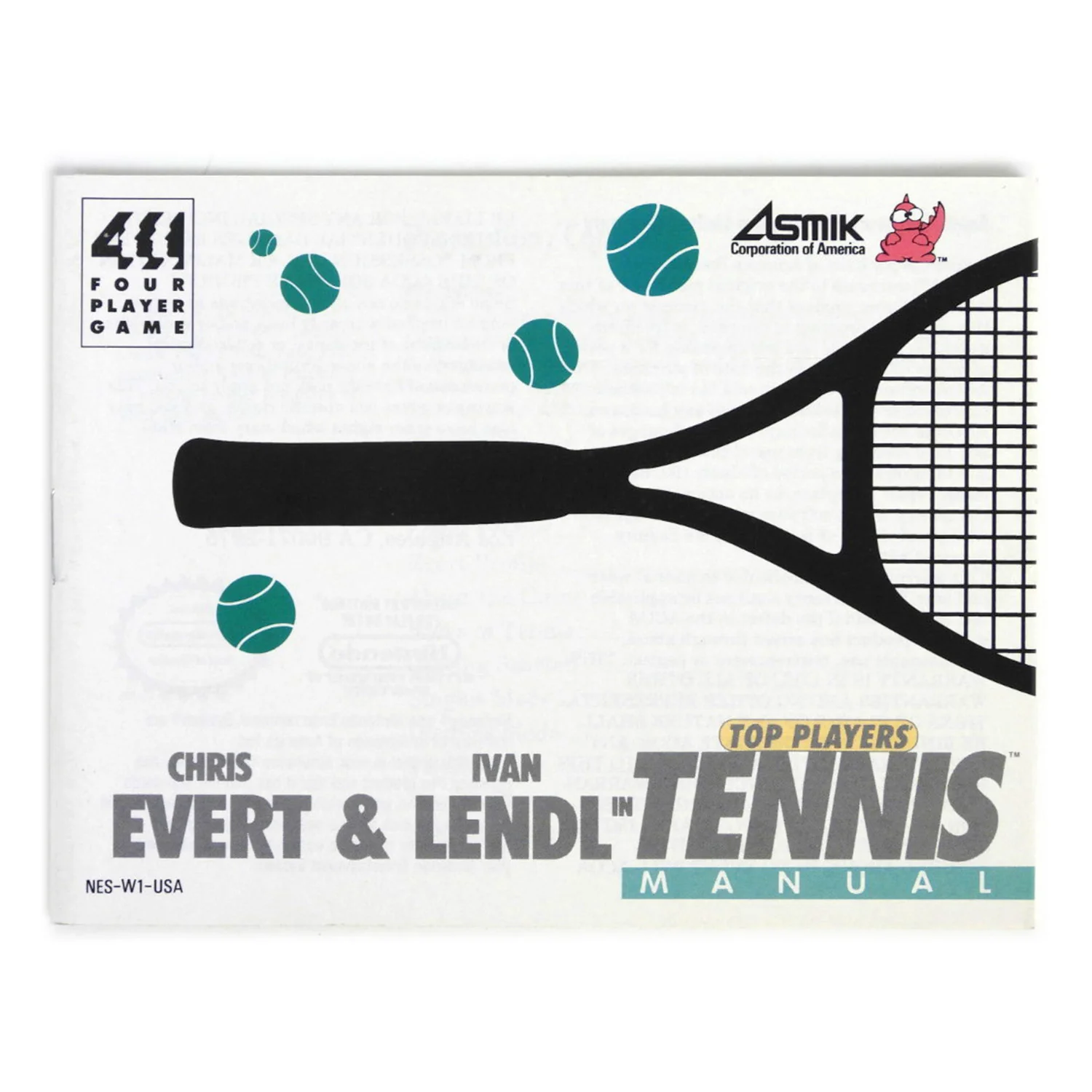 Top Players Tennis [Manual] (Nintendo / NES)