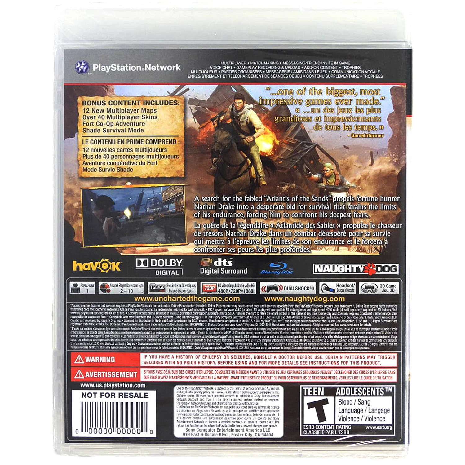 Uncharted 3: Drakes Deception [Game of the Year] [Not for Resale] (PlayStation 3 / PS3) - Image 2