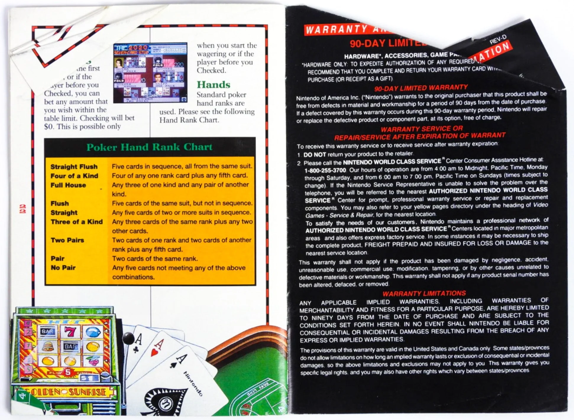 Vegas Stakes [Manual] (Super Nintendo / SNES) - Image 6