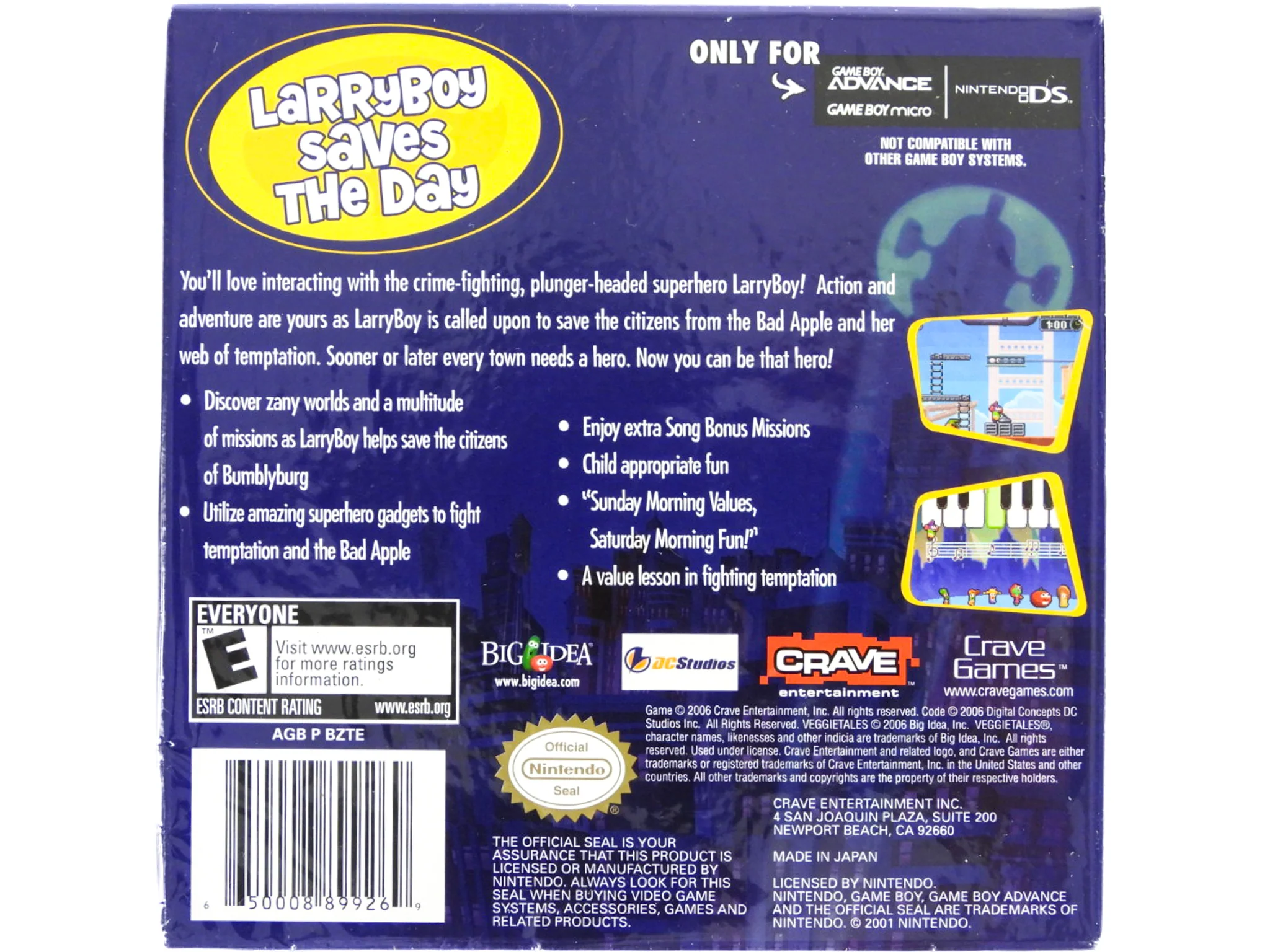 Veggie Tales: LarryBoy And The Bad Apple (Nintendo Game Boy Advance / GBA) - Image 2