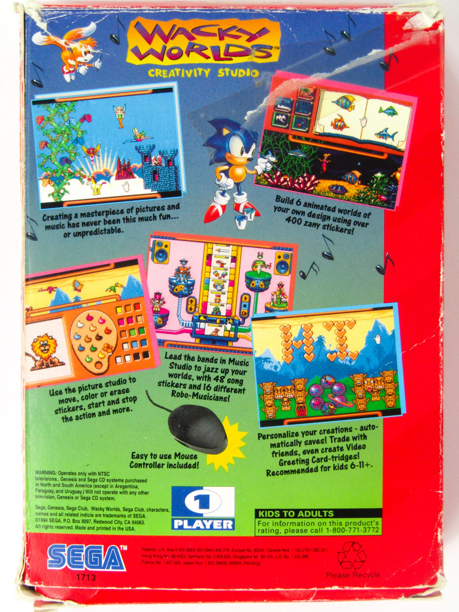 Wacky Worlds Creativity Studio [Cardboard Box] (Sega Genesis) - Image 3
