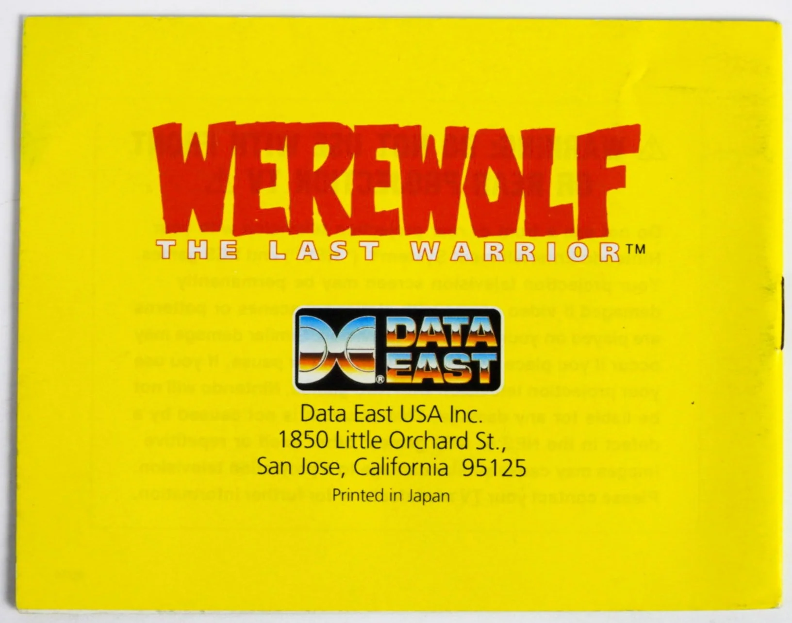 Werewolf [Manual] (Nintendo / NES) - Image 2
