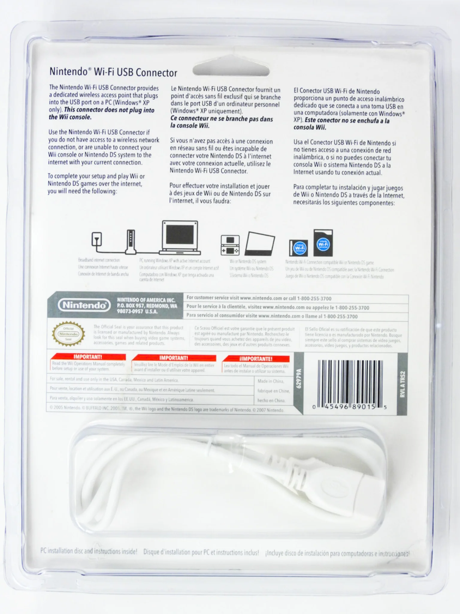 White Nintendo WiFi USB Connector (Nintendo Wii / DS) - Image 2