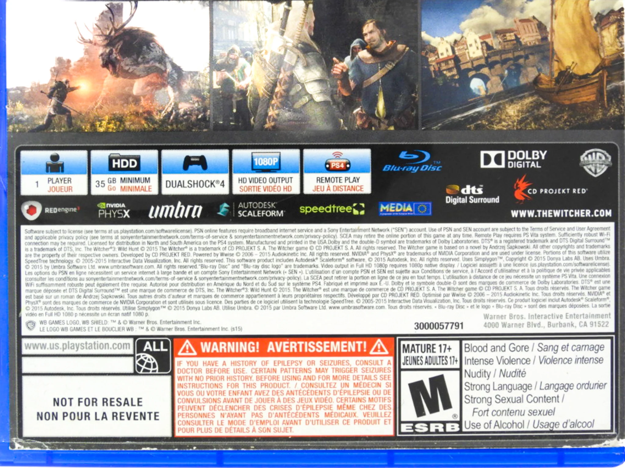 Witcher 3: Wild Hunt [Not For Resale] (PlayStation 4 / PS4) - Image 5