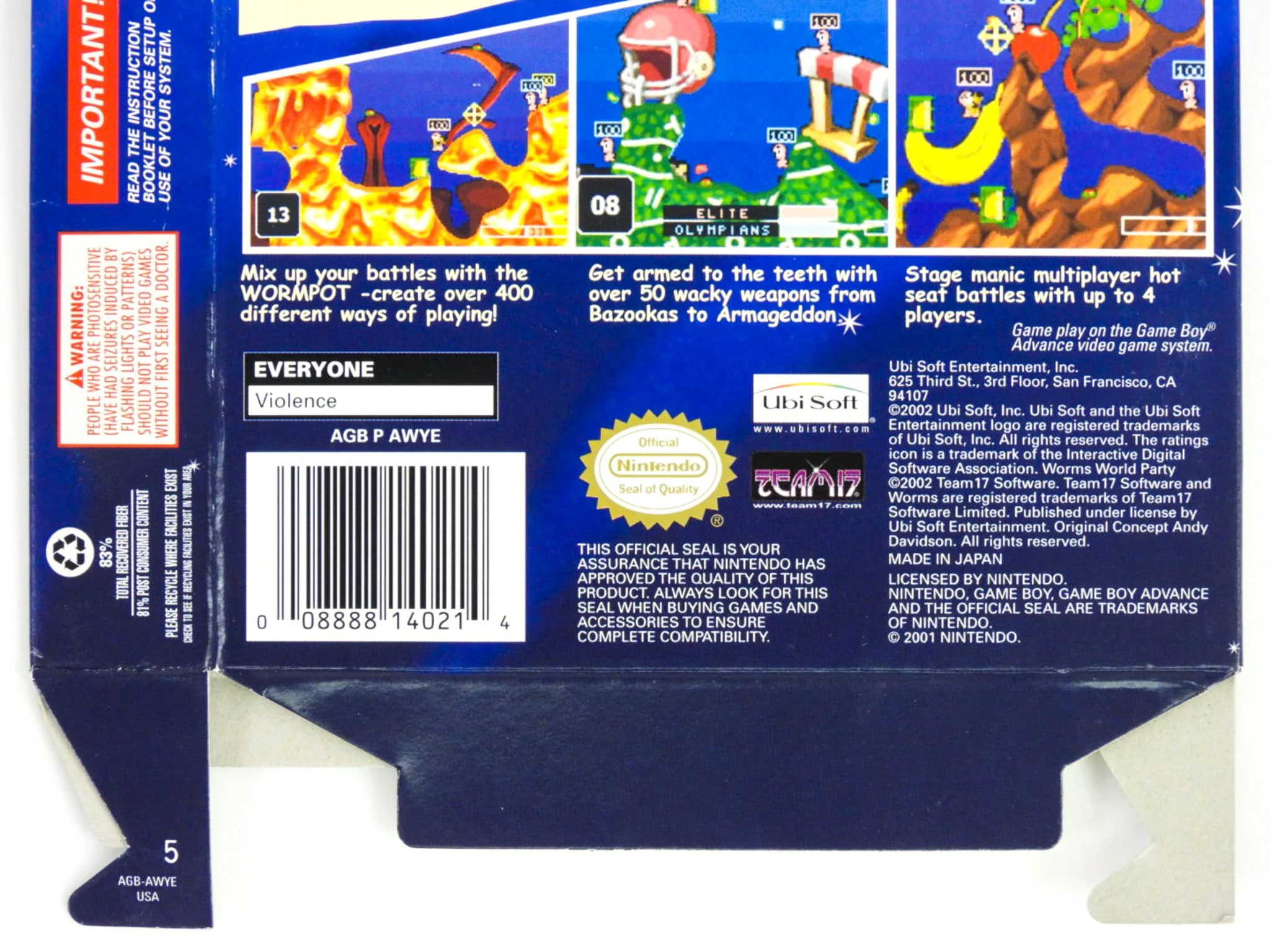 Worms World Party [Box] (Nintendo Game Boy Advance / GBA) - Image 6