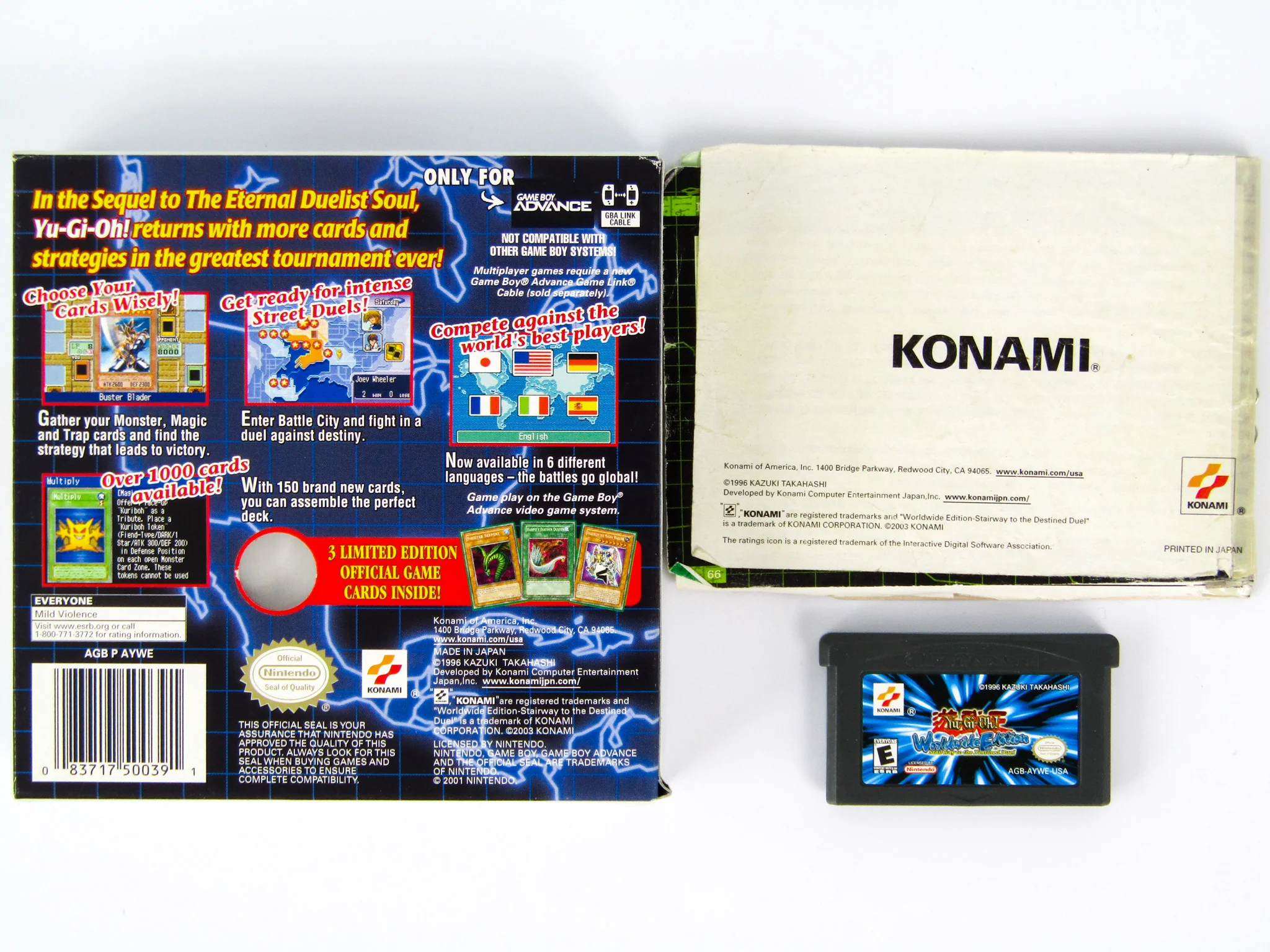 Yu-Gi-Oh World Wide Edition (Nintendo Game Boy Advance / GBA) - Image 3
