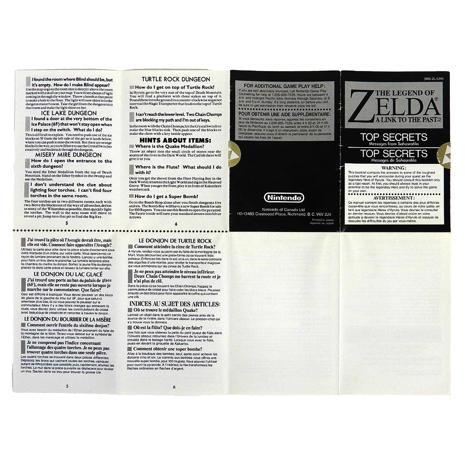 Zelda Link to the Past [CAN Version] [Insert] (Super Nintendo / SNES) - Image 4